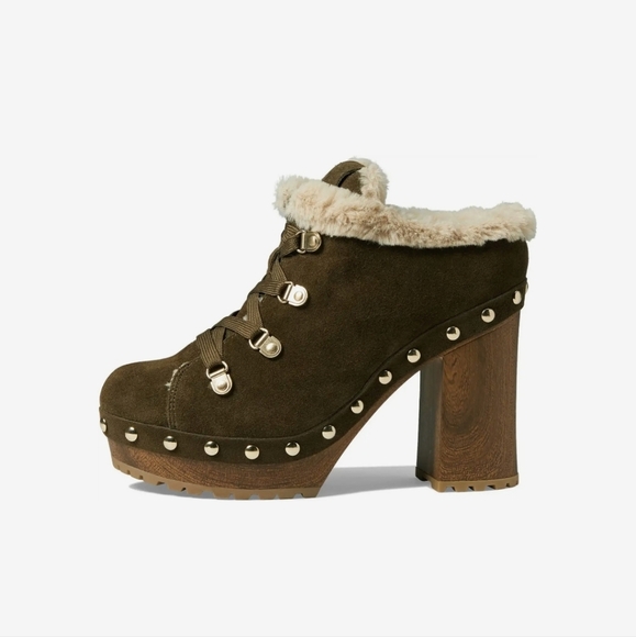 Guess Damery Medium Green  Studded Platform Heels sz 9 - Picture 5 of 12